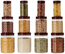 Amazon Brand - Solimo Checkered Airtight Jar Set of 12