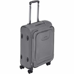 AmazonBasics Expandable Softside Carry-On Spinner Luggage Suitcase With TSA Lock And Wheels - 23 Inch, Grey