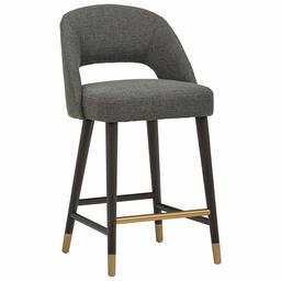 Amazon Brand – Rivet Whit Contemporary Upholstered Counter Height Stool with Gold Accents, 37