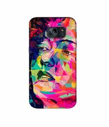 Amazon Brand - Solimo Designer Multicolor Lady Vector 3D Printed Hard Back Case Mobile Cover for Samsung Galaxy S7 Edge