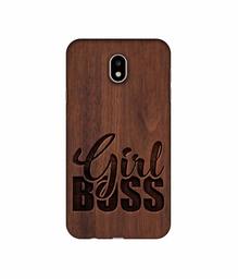 Amazon Brand - Solimo Designer Girl Boss On Wood UV Printed Soft Back Case Mobile Cover for Samsung Galaxy J7 Pro