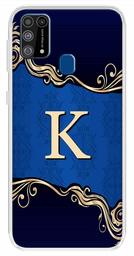 Amazon Brand - Solimo Designer Multicolor Blue Pattern Alphabet-K Printed Soft Back Case Mobile Cover for Samsung Galaxy M31