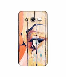 Amazon Brand - Solimo Designer Potrat On Wood 3D Printed Hard Back Case Mobile Cover for Samsung Galaxy Core 2 G355H