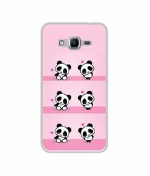 Amazon Brand - Solimo Designer Panda Pattern UV Printed Soft Back Case Mobile Cover for Samsung Galaxy J2 Ace