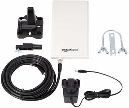 AmazonBasics - Antenna TV e radio digitale per interni ed esterni per HDTV, ricevitore DVB-T, VHF, UHF e FM, portata 30 km