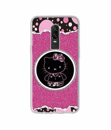 Amazon Brand - Solimo Designer Kitty with Glitter UV Printed Soft Back Case Mobile Cover for OnePlus 6