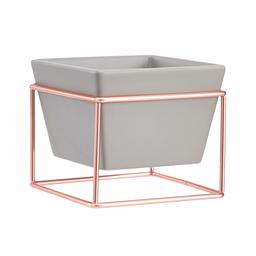 AmazonBasics Tabletop Planter, Square - Grey/Copper