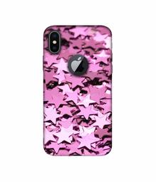 Amazon Brand - Solimo Designer Glitter Stars 3D Printed Hard Back Case Mobile Cover for Apple iPhone X (Logo Cut)