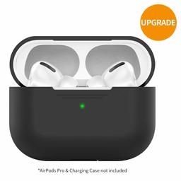 Umi. Custodia protettiva per Airpods Pro in silicone [anteriore a LED visibile] ultra sottile compatibile con Apple Airpods Pro 2019 Release (nero)