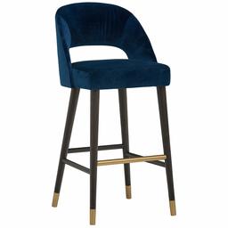 Amazon Brand – Rivet Whit Contemporary Upholstered Bar Stool with Gold Accents, 41