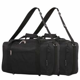 Eono Essentials Max 40 x 20 x 25 Ryanair stuga handbagage resväska, set med 2, svart, 20 L