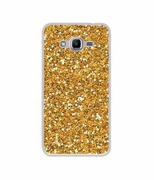 Amazon Brand - Solimo Designer Golden Sparkle UV Printed Soft Back Case Mobile Cover for Samsung Galaxy J2 Ace