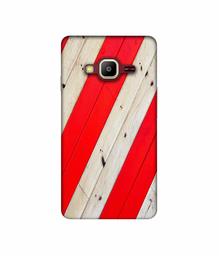 Amazon Brand - Solimo Designer Red and Cream Color Wood 3D Printed Hard Back Case Mobile Cover for Samsung Z2