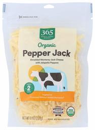 365 by Whole Foods Market, Organic Cheese Shreds, Pepper Jack, 8 Ounce