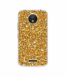 Amazon Brand - Solimo Designer Golden Sparkle UV Printed Soft Back Case Mobile Cover for Motorola Moto C Plus