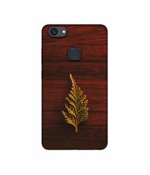 Amazon Brand - Solimo Designer Leaf on Wood UV Printed Soft Back Case Mobile Cover for Vivo V7 Plus