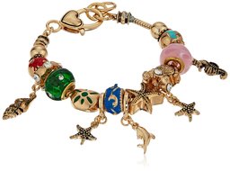 Gold Tone Sea Life Charm Bracelet