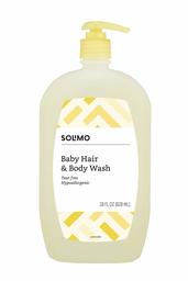 Amazon Brand - Solimo Tear-Free Baby Hair and Body Wash, 28 Fluid Ounce