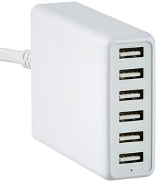 AmazonBasics One-port chargeur mural USB 6 ports 1 Pack blanc