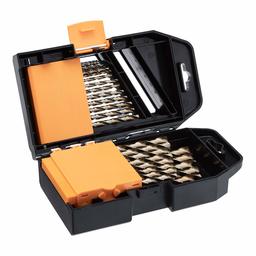 AmazonBasics High Speed Steel Drill Bit Set - M35 HSS Co5%, 29-Piece