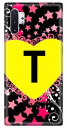 Amazon Brand - Solimo Designer Heart Pattern Alphabet-T 3D Printed Hard Back Case Mobile Cover for Samsung Galaxy Note 10 Plus