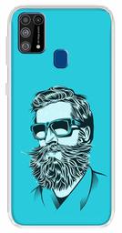 Amazon Brand - Solimo Designer Multicolor Beard Man Blue Printed Soft Back Case Mobile Cover for Samsung Galaxy M31