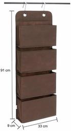 Amazon Brand - Solimo Fabric Hanging Shelf Organiser, Brown