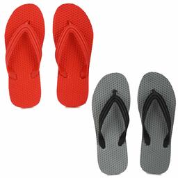 Solefit Men's Zoom Grey & Red Flip-Flops Pack of 2-7 UK (41 EU) (SLFT-0102-0106)