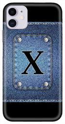 Amazon Brand - Solimo Designer Button Jeans Alphabet-X 3D Printed Hard Back Case Mobile Cover for Apple iPhone 11