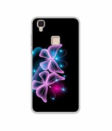 Amazon Brand - Solimo Designer Butterflies Neon Light UV Printed Soft Back Case Mobile Cover for Vivo V3