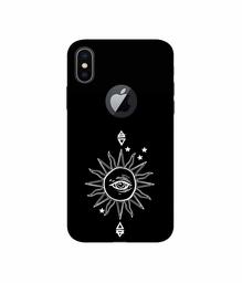 Amazon Brand - Solimo Designer Sun 3D Printed Hard Back Case Mobile Cover for Apple iPhone X (Logo Cut)