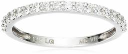 Women's Lab Grown Diamond Shared Prong Wedding Band in 14k White Gold (1/4 cttw, I-J Color, SI1-SI2 Clarity), Size 6, One Size