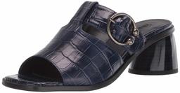 Amazon Brand - find. Buckle Mock Croc Metallic Heel Leather, Women’s Open Toe Heels