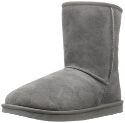 206 Collective Women's Balcom Short Back-Zip Shearling Ankle Boot, Gray, 7 B US