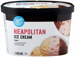 Amazon Brand - Happy Belly Neapolitan Ice Cream, 48 Fl Oz (Frozen)