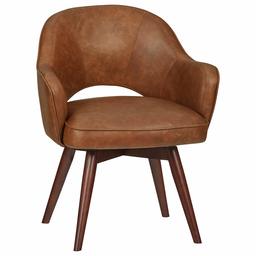 Amazon Brand – Rivet Mid-Century Bonded Leather Swivel Chair, 23.6