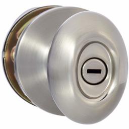 AmazonBasics Privacy Door Knob - Oval Egg - Satin Nickel