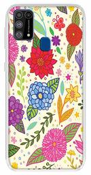 Amazon Brand - Solimo Designer Multicolor Floral Art Design Printed Soft Back Case Mobile Cover for Samsung Galaxy M31