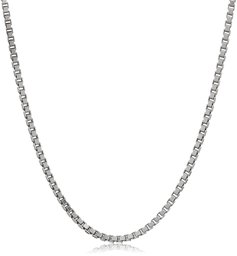 Sterling Silver Italian 1.2 mm Diamond Cut Box Chain Necklace, 20