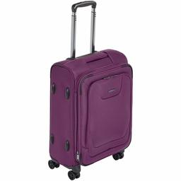 AmazonBasics Expandable Softside Carry-On Spinner Luggage Suitcase With TSA Lock And Wheels - 23 Inch, Purple