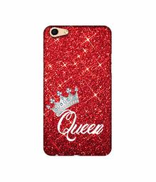 Amazon Brand - Solimo Designer Queen On Red Glitter 3D Printed Hard Back Case Mobile Cover for Oppo F3