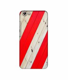 Amazon Brand - Solimo Designer Red and Cream Color Wood 3D Printed Hard Back Case Mobile Cover for Vivo Y69