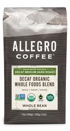 Allegro Coffee Decaf Organic Whole Foods Blend Ground Coffee, 12 Ounce