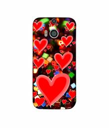 Amazon Brand - Solimo Designer Heart Texture on Glitters 3D Printed Hard Back Case Mobile Cover for HTC One M8