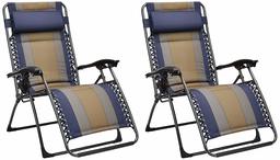 AmazonBasics Padded Zero Gravity Chair- Blue, 2 Pack