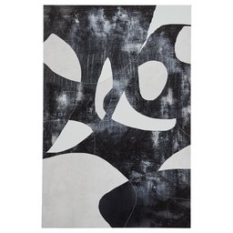 Amazon Brand – Rivet Black and White Abstract Canvas Print Wall Art, 24