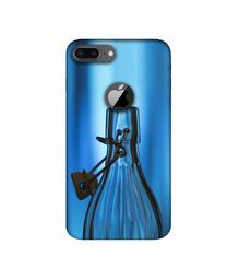 Amazon Brand - Solimo Designer Blue Bottle 3D Printed Hard Back Case Mobile Cover for Apple iPhone 8 Plus (with Logo Cut)