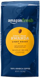 AmazonFresh Direct Trade Rwanda Whole Bean Coffee, Light Roast, 12 Ounce