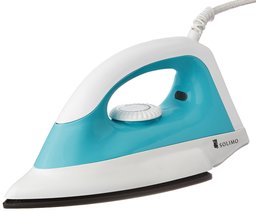 Amazon Brand - Solimo 1000-Watt Dry Iron (White and Turquoise)