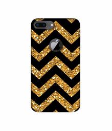 Amazon Brand - Solimo Designer Golden Zik Zak Pattern 3D Printed Hard Back Case Mobile Cover for Apple iPhone 8 Plus (with Logo Cut)